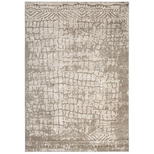 Alora Decor Venice 5'3&quot;X7'6&quot; Abstract Beige/Brown/Ivory Power-Loomed Area Rug