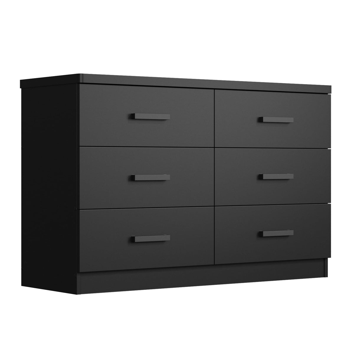 Better Home Products DD and PAM 6 Drawer Engineered Wood Bedroom Dresser in Black