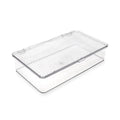 Isaac Jacobs Small Stackable Organizer Bin (10.75    x 6.5    x 2.4   ) w Hinged Lid Clear Storage Box Home Office School Fridge