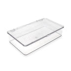 Isaac Jacobs Small Stackable Organizer Bin (10.75    x 6.5    x 2.4   ) w Hinged Lid Clear Storage Box Home Office School Fridge