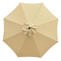 Sunnyglade 9Ft Patio Umbrella Replacement Canopy Market Umbrella Top Outdoor Umbrella Canopy With 8 Ribs (Tan)