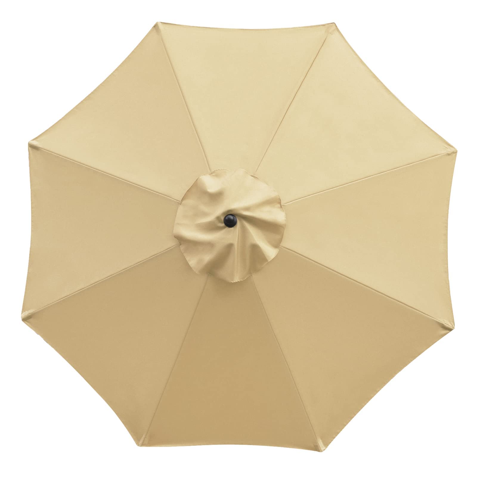 Sunnyglade 9Ft Patio Umbrella Replacement Canopy Market Umbrella Top Outdoor Umbrella Canopy With 8 Ribs (Tan)