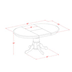 East West Furniture AVON7-WHI-W 7 Piece Dining Set Consist of an Oval Dining Table with Butterfly Leaf and 6 Kitchen Chairs, 42x60 Inch, Buttermilk & Cherry