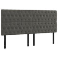 Vidaxl Led Headboard, Upholstered Headboard For Bed Home, Bed Headboard With Led Light, Bedroom Furniture, Dark Gray 63"X2.8"X46.5"/50.4" Velvet