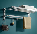 Stainless Steel WallMounted Towel Rack With Hooks, 57 Cm