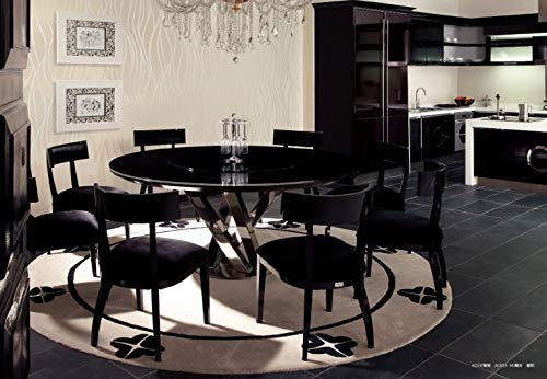 HomeRoots Stainless Steel, GlassSta 31' Black Crocodile Lacquer Stainless Steel and Glass Table