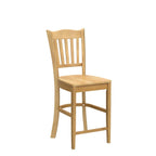 East West Furniture Groton Counter Height Stools-Slat Back Wood Seat Chairs, Set of 2, Oak
