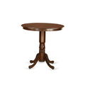 East West Furniture Jackson Counter Height Dining Round Dinner Table Top with Pedestal Base, 36x36 Inch, Mahogany