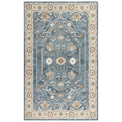 Alora Decor Spirit 7'6&quot; X 9'6&quot; Medallion Denim/Beige Hand Tufted Area Rug