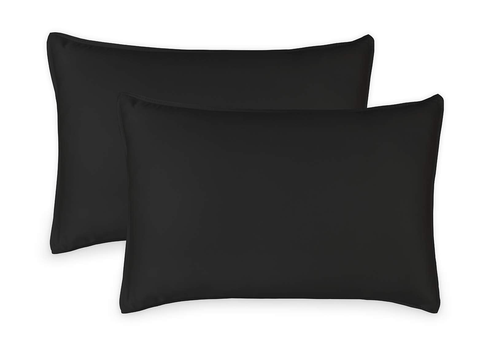 Pure Bamboo Queen Pillowcase 2Pc Set - Genuine 100% Organic Viscose Derived From Bamboo, Luxuriously Soft & Cooling, Double Stit