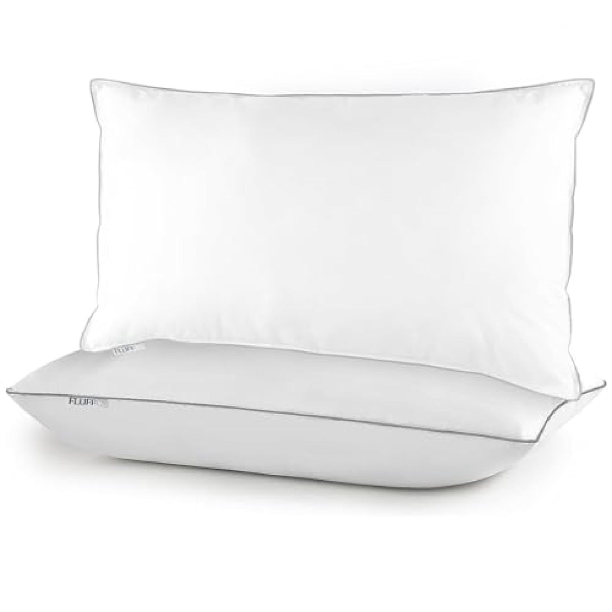 Fluffco Zen Down Alternative Standard Size Pillow With Soft Microfiber Fill - Plush Cloud-Like Comfort For Side & Back Sleepers