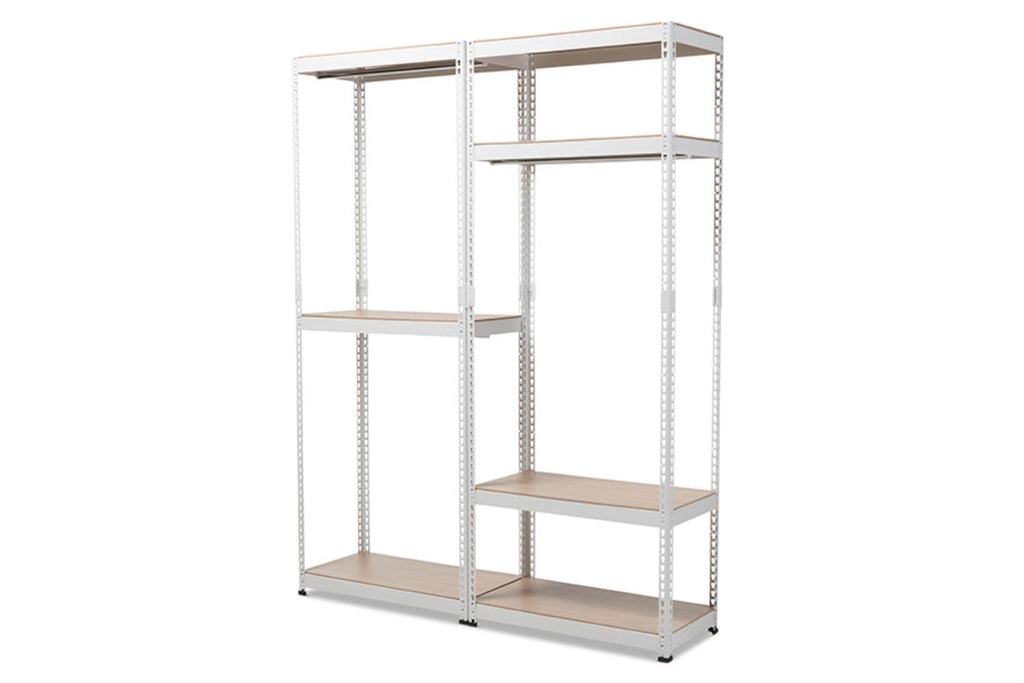 Baxton Studio Gavin 7 Shelf Metal Closet Storage Organizer in White