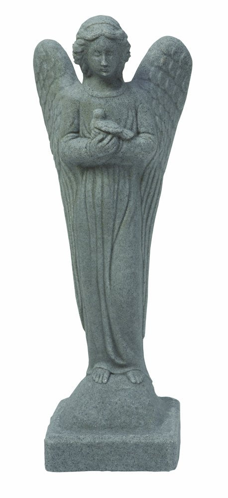 Emsco Group Morning Angel Statue - Natural Granite Appearance - Made Of Resin - Lightweight - 29 Height