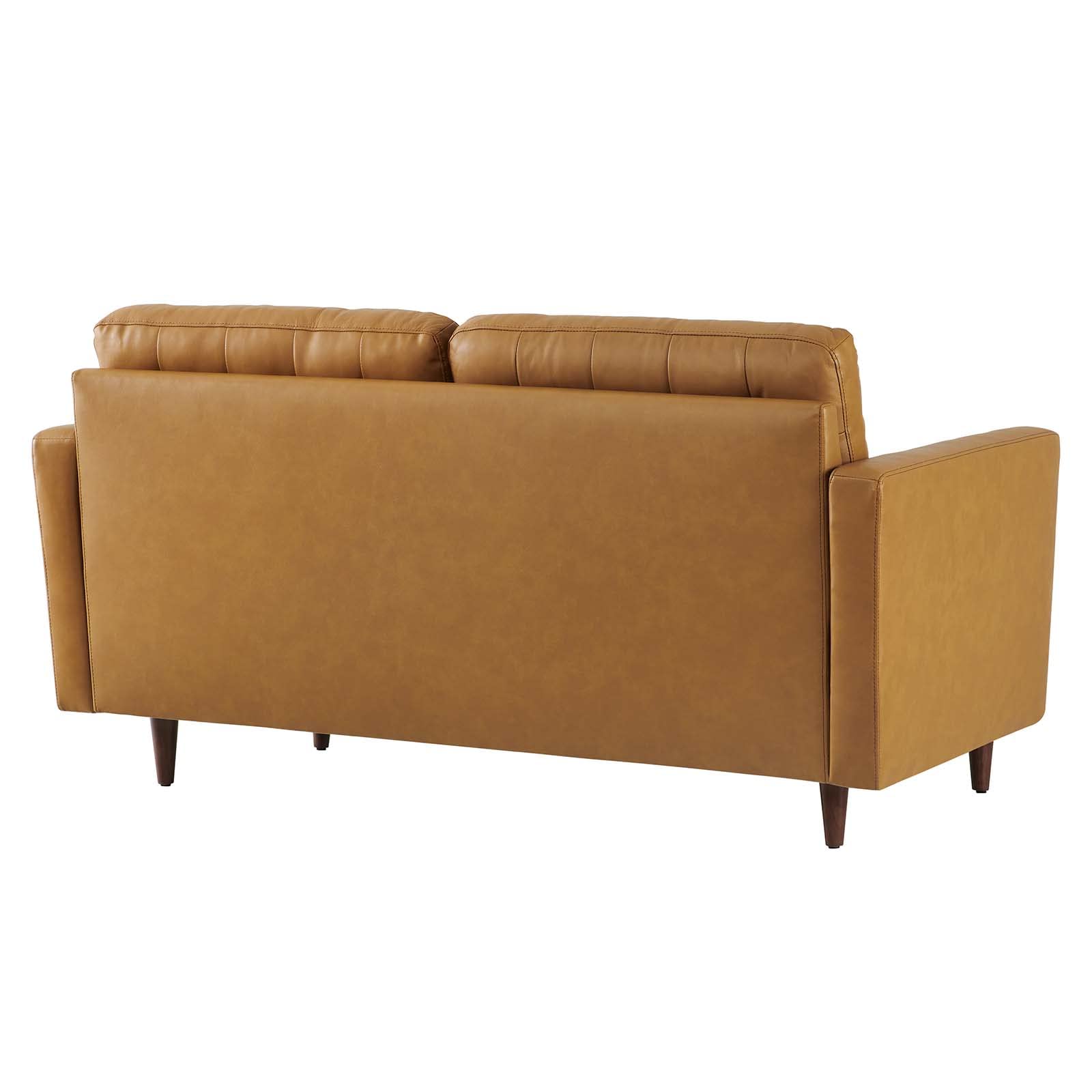 Modway Exalt Leather Tufted Loveseat In Tan