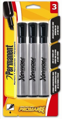 Promarx Jumbo Permanent Markers, Black, 3 Count