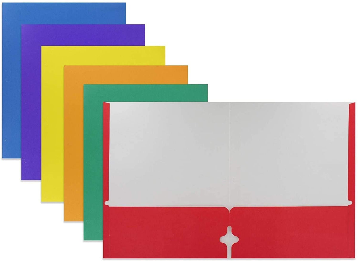 Emraw 2 Pocket Portfolio Two Pockets Folder Legal Document Organizer Designed For Home, Office, School, Classroom, Medical Recor