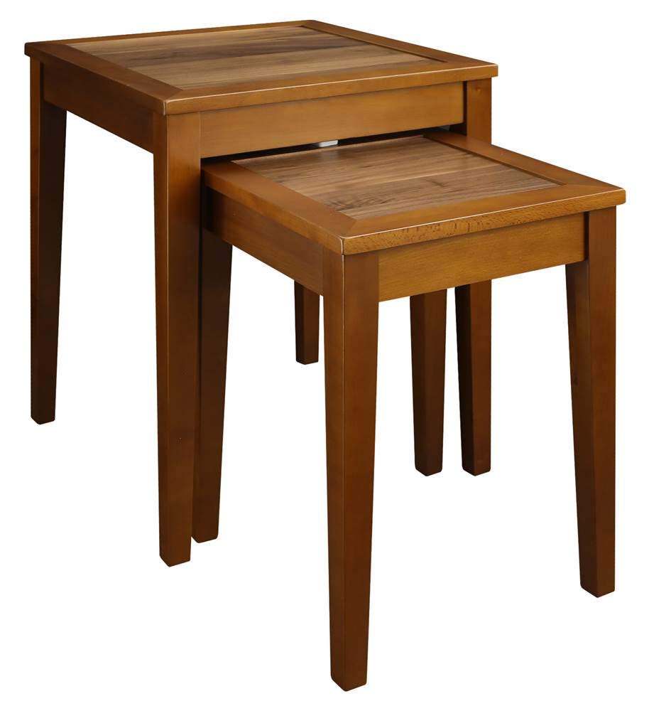 Casual Home Lincoln Nesting End Tables Compartment, Concealment Furniture, Antique Walnut