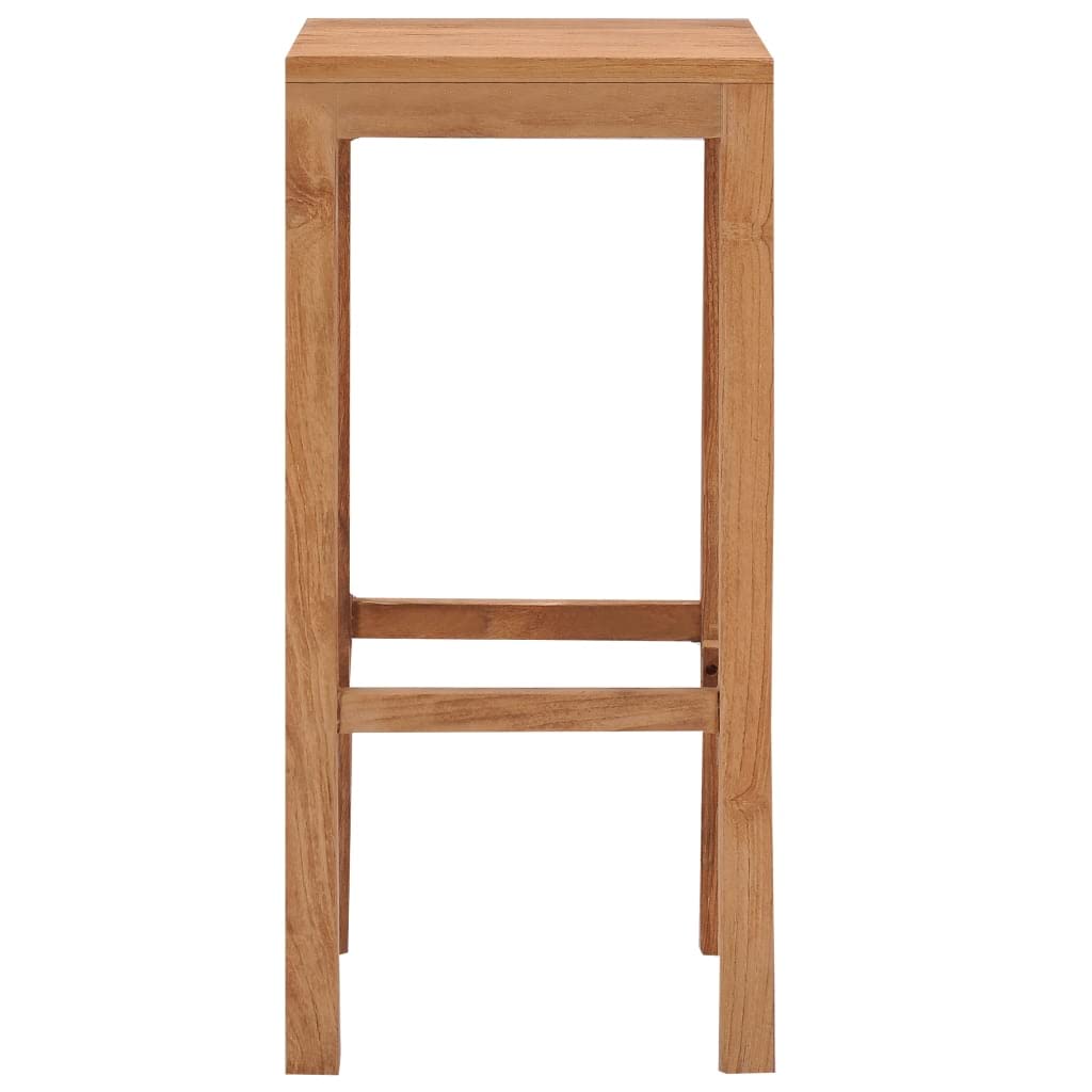 vidaXL Bar Stools Set of 2 - Teak Wood, Colonial-Style Seating with Rustic Finish for Kitchen, Dining, and Living Room
