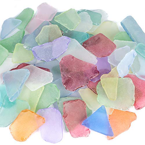 Nautical Crush Trading Sea Glass Craft - 11 Ounces Large Assorted Mix - Beach Glass Craft - Sea Glass D  cor - Sea Glass Vase Fi