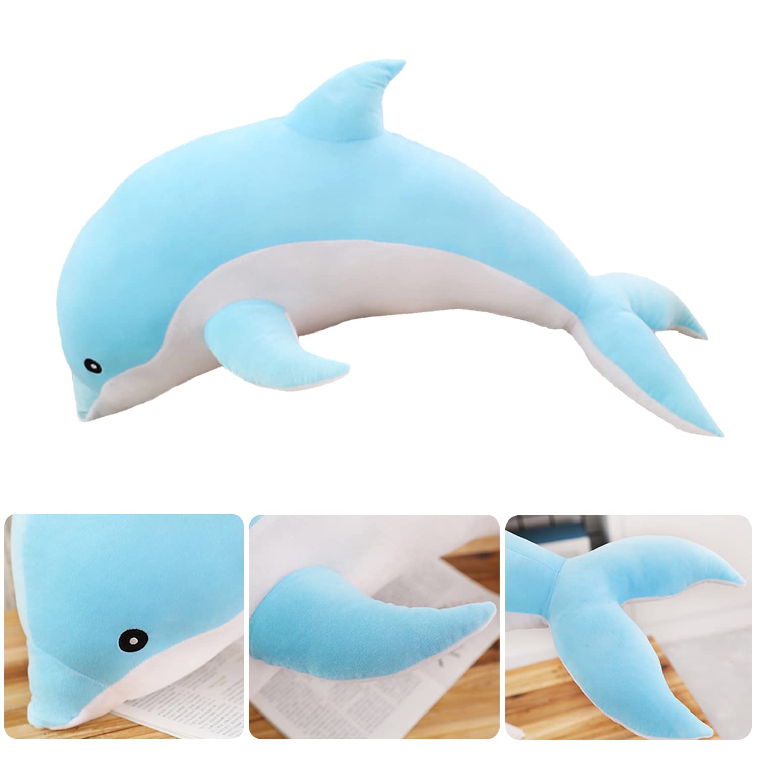 Dolphin Stuffed Animals Plush Pillow Super Soft Sea Animal Plush Toys Dolls For Boys Girls Sleeping Cushion Gift (120Cm/47.24In,