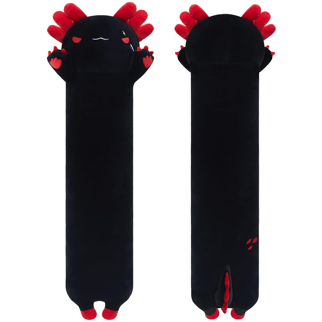 MIAOHAHA Long Plush Axolotl Toy Stuffed Animal Axolotl Plush Toy Pillow Gift for Kids and Girls(Black,70cm/27.5in)