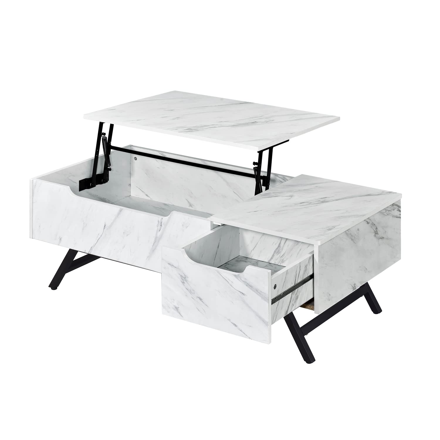 ACME Furniture 1 Drawer Coffee Table in White and Black