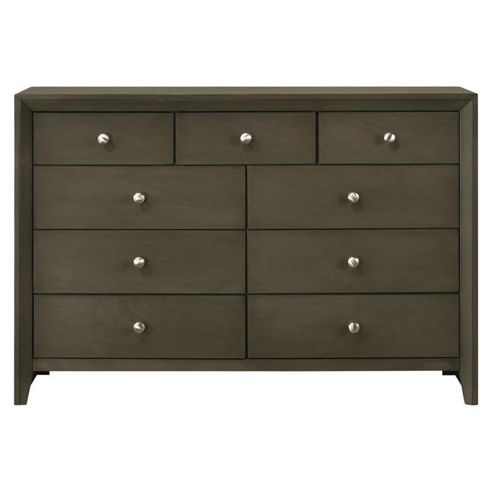 Acme Ilana Rectangular Wooden Dresser with 9 Drawers in Gray