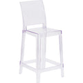 4 Pk. Ghost Counter Stool in Transparent Crystal with Square Back