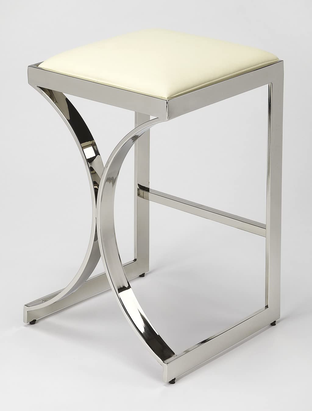 HomeRoots Iron Silver Plated Counter Stool