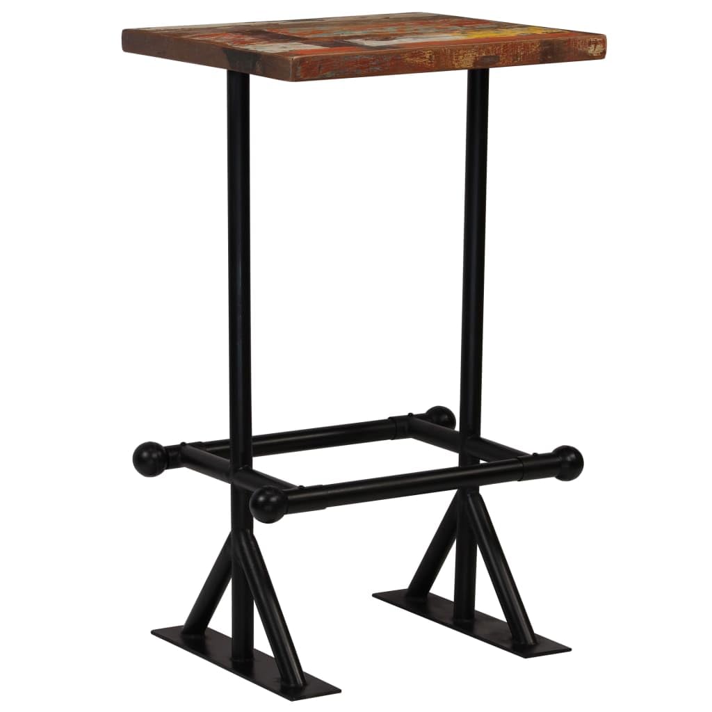 FAMIROSA Bar Table Solid Reclaimed Wood Multicolour 23.6x23.6x42.1