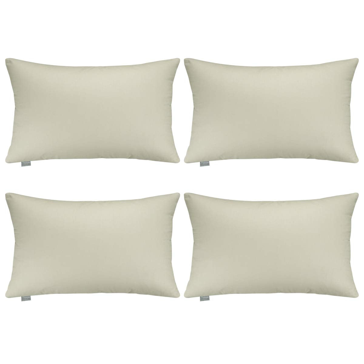 Thmyo 4-Pack 100% Cotton Christmas/Halloween Lumbar Comfortable Solid Decorative Throw Pillow Case Rectangle Cushion Cover Pillo