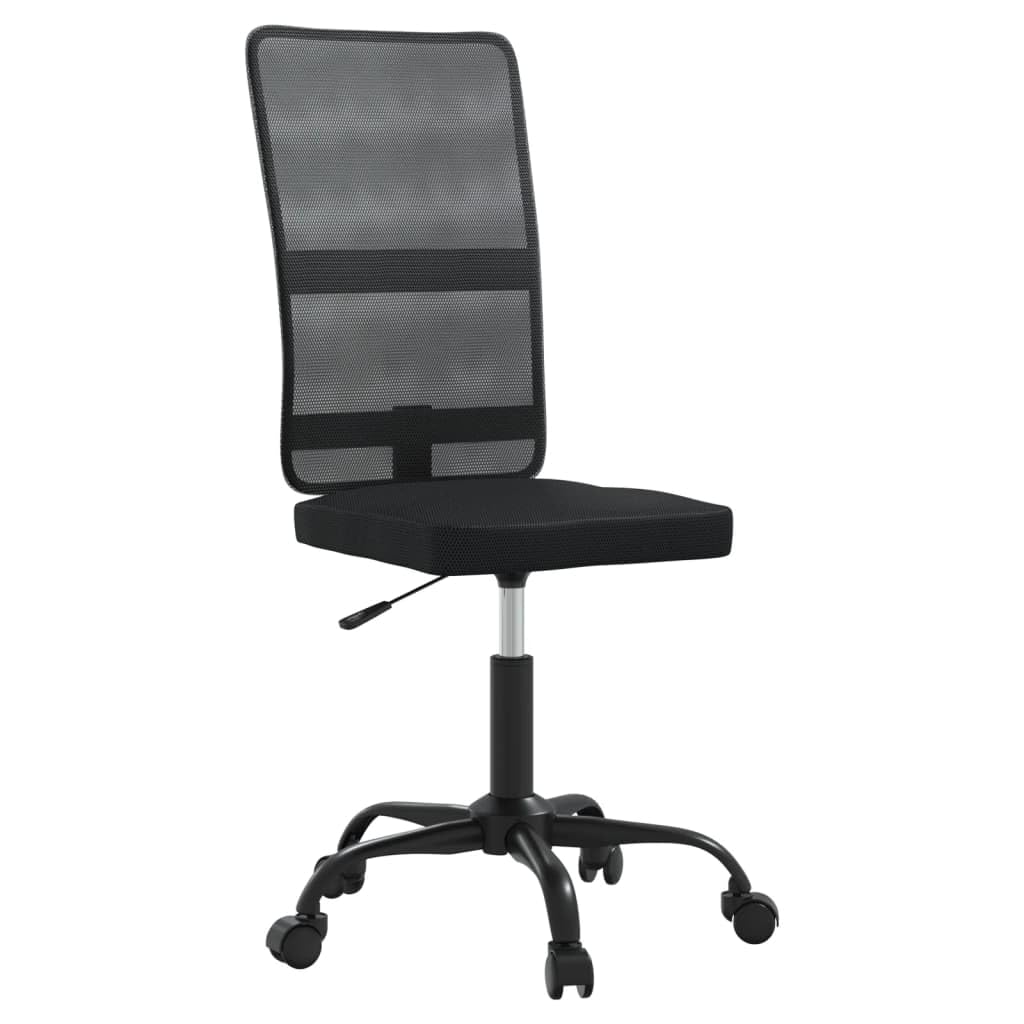 vidaXL Office Chair in Breathable Black Mesh Fabric with Adjustable Height and 360-Degree Swivel Design - Sturdy Metal and Plywood Frame