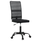 vidaXL Office Chair in Breathable Black Mesh Fabric with Adjustable Height and 360-Degree Swivel Design - Sturdy Metal and Plywood Frame