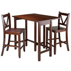 Ergode Space-Saving 3-Pc Lynnwood Drop Leaf Table with 2 V-Back Stools