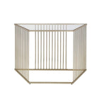 Acme Oaklie Sofa Table in Champagne and Clear Glass