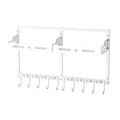 Freexployer Heavy Duty Wall Mount Broom & Mop Organizer with Gripper Hooks & Storage Shelf for Garage, Kitchen, Laundry Room, Wh