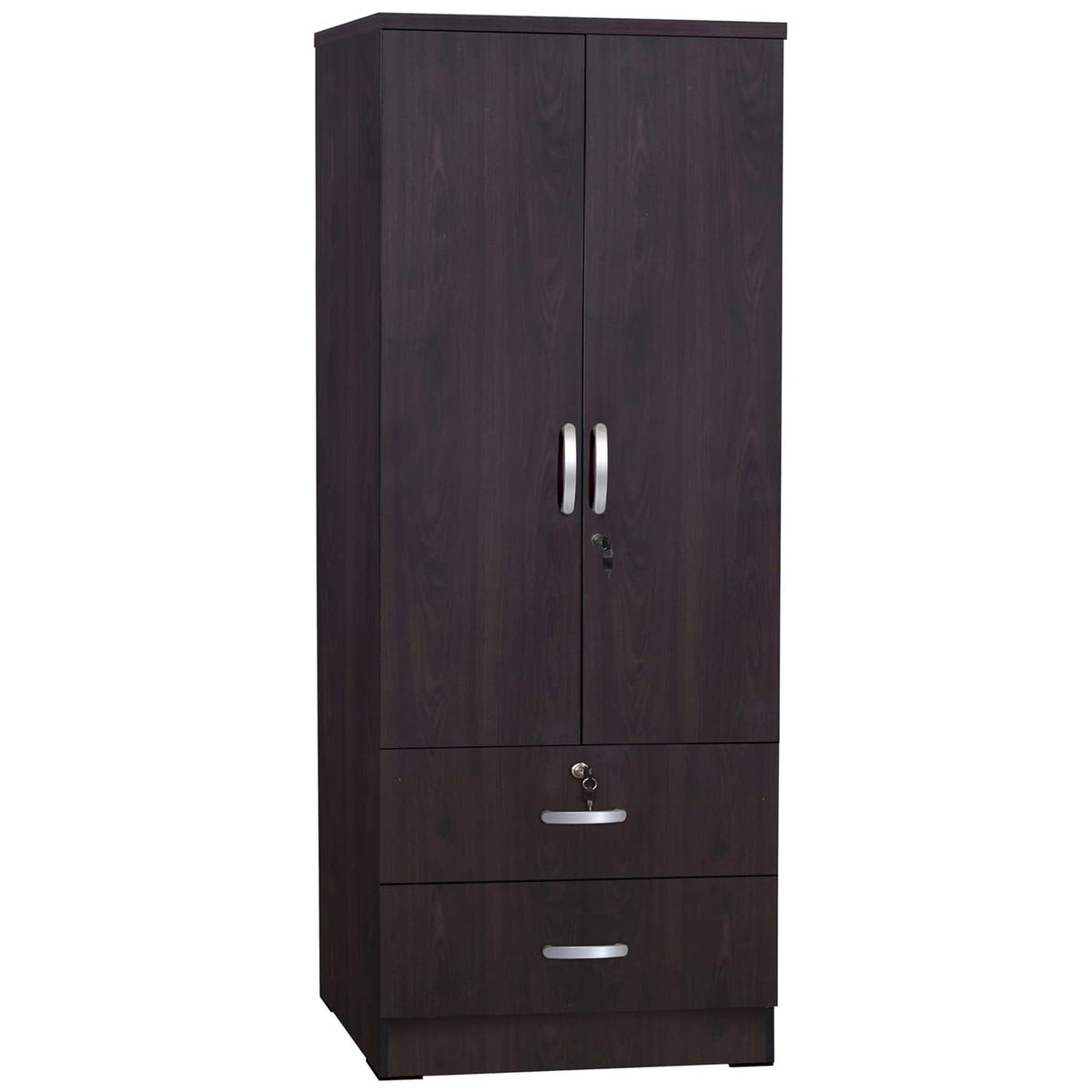 Better Home Products Grace Wood 2-Door Wardrobe Armoire with 2-Drawers Tobacco