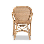 Baxton Studio Genna Moder Brown Finished Rattan Dining Chair