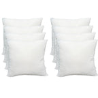 Obruosci Luxury Throw Pillow Inserts, Pack of 8, 18 x 18 inches Hypoallergenic Ultra Soft White Polyester Microfiber Durable Cou