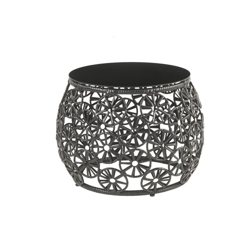 Acme Hikre Wicker Patio Lounge Chair and Side Table in Charcoal and Black