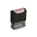 Self Inking Rubber Stamp, Refillable Red Ink Preinstalled With Popular Business Phrases (Faxed V2)