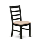 East West Furniture Ampf3-Bch-C 3 Piece Dining Table Set For Small Spaces Contains A Round Kitchen Table With Pedestal And 2 Linen Fabric Upholstered Chairs, 36X36 Inch, Black & Cherry