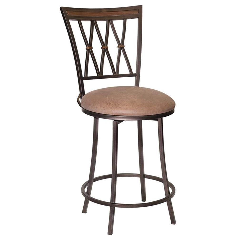 Steve Silver Sedona Swivel Stool Counter Chair, Light Brown, for Kitchen, Dining Room, 360 Degree Swivel, 22.52 x 22.24 x 41.02 in