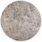 HomeRoots 512046 10 ft. Gray & White Wool Abstract Hand Tufted Handmade Round Area Rug