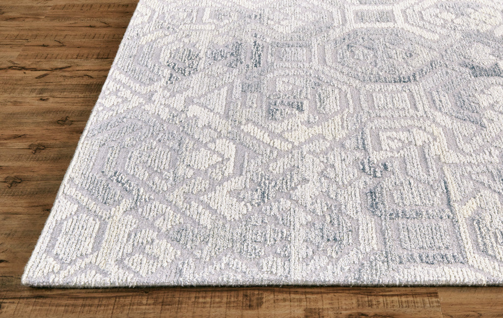 HomeRoots 512052 10 x 14 ft. Gray Ivory & Taupe Wool Abstract Hand Tufted Handmade Rectangle Area Rug