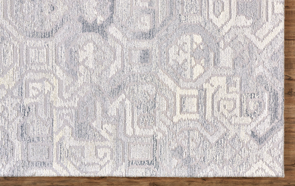 HomeRoots 512052 10 x 14 ft. Gray Ivory & Taupe Wool Abstract Hand Tufted Handmade Rectangle Area Rug