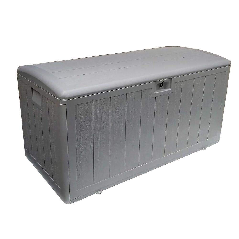 Plastic Development Group 73 Gallon Weather-Resistant Resin Outdoor Storage Deck Box With Slide And Snap Assembly, Driftwood