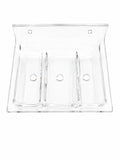 DHSVS Acrylic Square Single Soap Dish Holder Pack of 2 Wall Mounted Self Draining Soap Stand Dual Soap Storage Tray for Bathroom