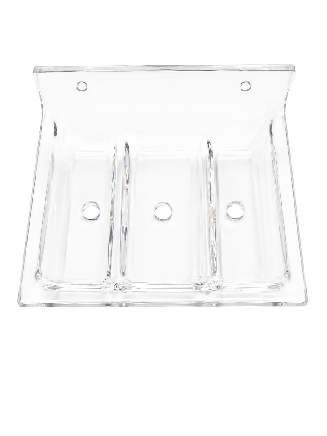 DHSVS Acrylic Square Single Soap Dish Holder Pack of 2 Wall Mounted Self Draining Soap Stand Dual Soap Storage Tray for Bathroom