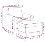 vidaXL Modern Sofa Chair with Footstool in Dark Gray - Comfortable Fabric Lounge Seating for Living Room and Office Space